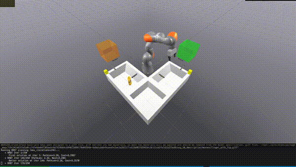 Robot arm successfully picking and placing an object after resolving uncertainty