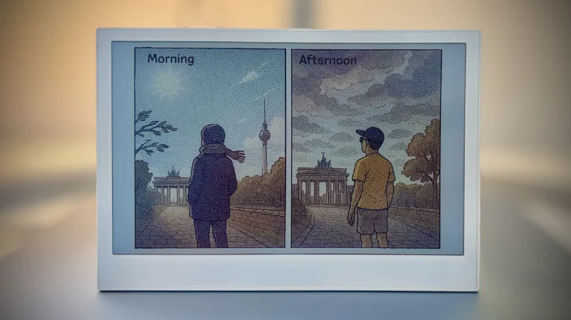 AI generated weather comic on the Seeed Studio reTerminal E1002